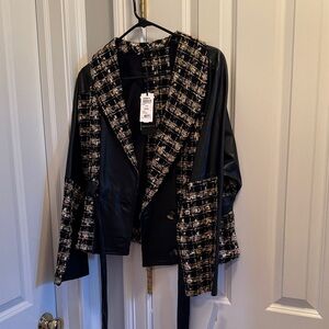 Leather and Tweed Blazer